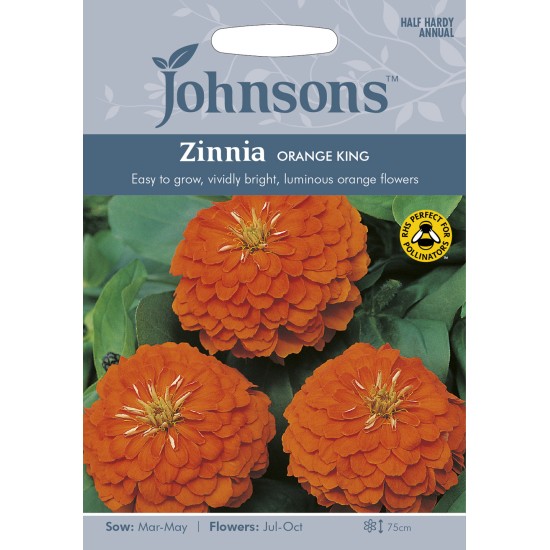 Seminte ZINNIA elegans- Orange King -Carciumarese cu flori mari  Seminte ZINNIA elegans- Orange King -Carciumarese cu flori mari