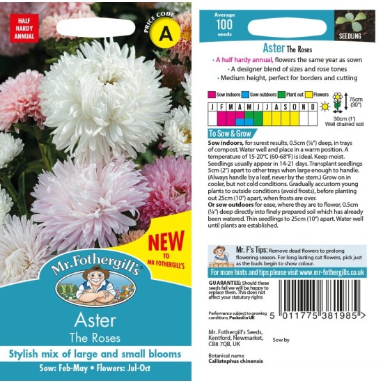 Seminte CALLISTEPHUS chinensis-Aster- The Roses -Ochiul Boului