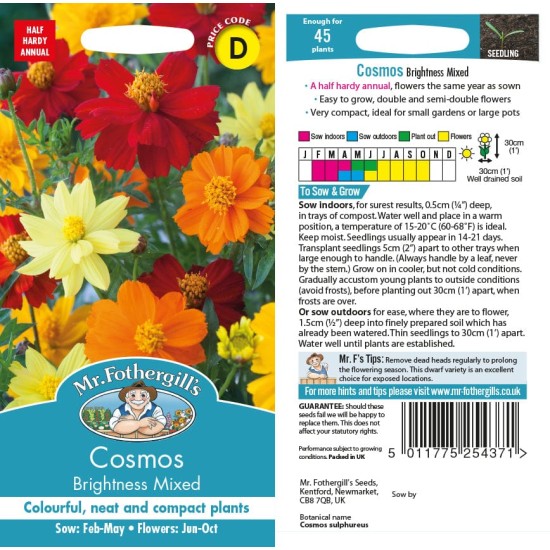 Seminte COSMOS sulphureus- Brightness Mix -Mararite
