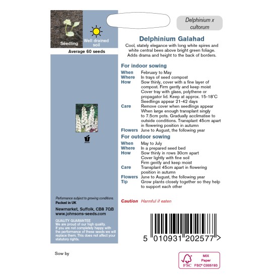 Seminte DELPHINIUM cultorum- Galahad -Nemtisor