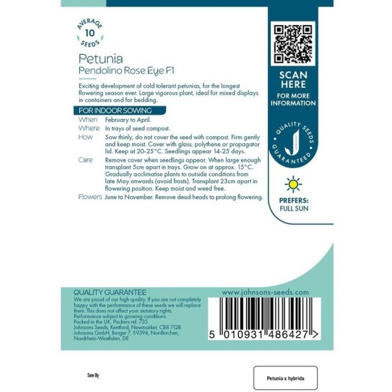 Seminte PETUNIA hybrida- Pendolino Rose Eye F1 -Petunia curgatoare
