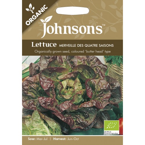 Seminte LACTUCA sativa-Lettuce-Merveille des Quatre Saisons ORG - Salata-căpățână tip Butterhead, verde cu bordura rosie (seminte organice)