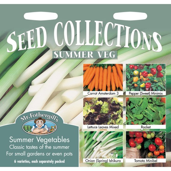 Seminte Mixed Collection- SUMMER VEGETABLES - Colectie cu: Morcovi, Ardei, Salata, Rucola, Ceapa si Tomate