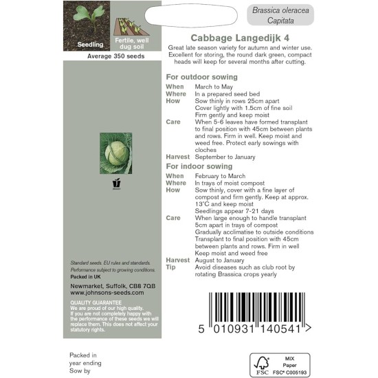 Seminte BRASSICA oleracea capitata-Cabbage- Langedijk 4 -Varza de toamna pt pastrare