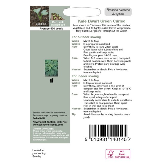 Seminte BRASSICA oleracea acephala-Kale- Dwarf Green Curled (john) -Varza de frunze, verde