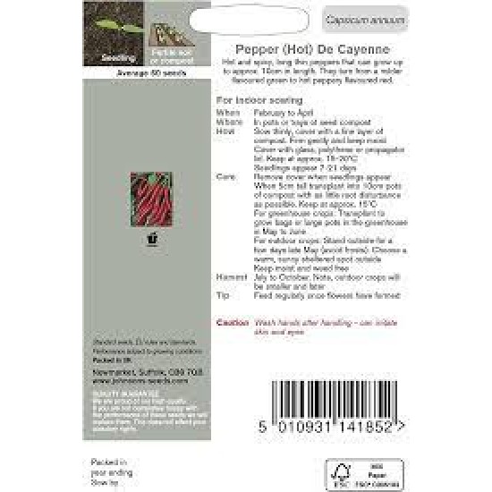 Seminte CAPSICUM annuum-Pepper Hot- De Cayenne -Ardei iute pentru boia -30000-50000 SHU