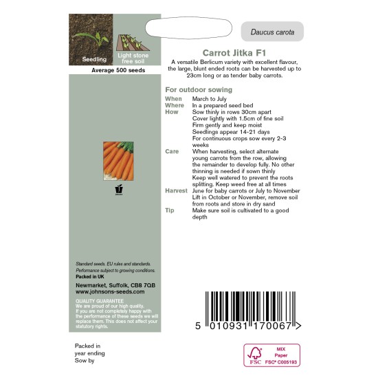 Seminte DAUCUS carota-Carrot- Jitka F1 -Morcovi foarte mari