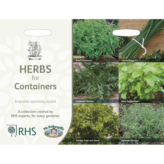 Seminte MIXED Collection- HERBS for Containers (cu: busuioc, chives, coriandru, menta, patrunjel si cimbru) -
