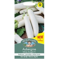 Seminte SOLANUM melongena-Aubergine- White Knight F1 -Vinete albe delicioase