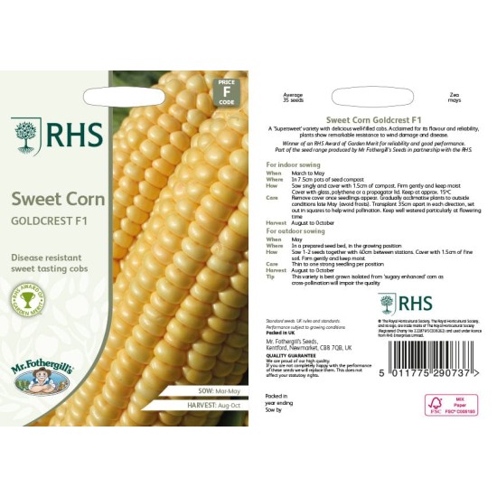 Seminte ZEA mays-Sweet Corn- Goldcrest F1 -Porumb dulce rezistent Seminte ZEA mays-Sweet Corn- Goldcrest F1 -Porumb dulce rezistent